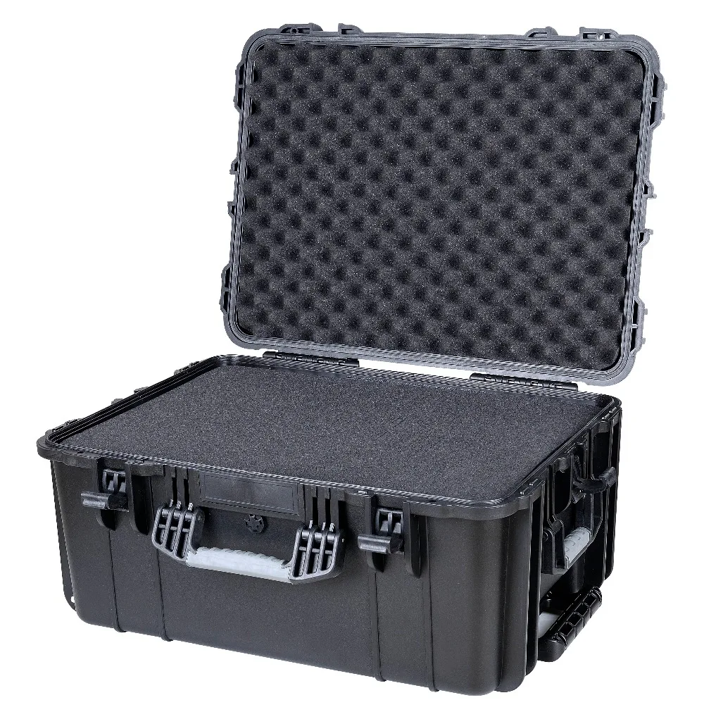 Outdoor PP material IP67 waterproof shockproof dustproof  wheeled hard case with full precut foam