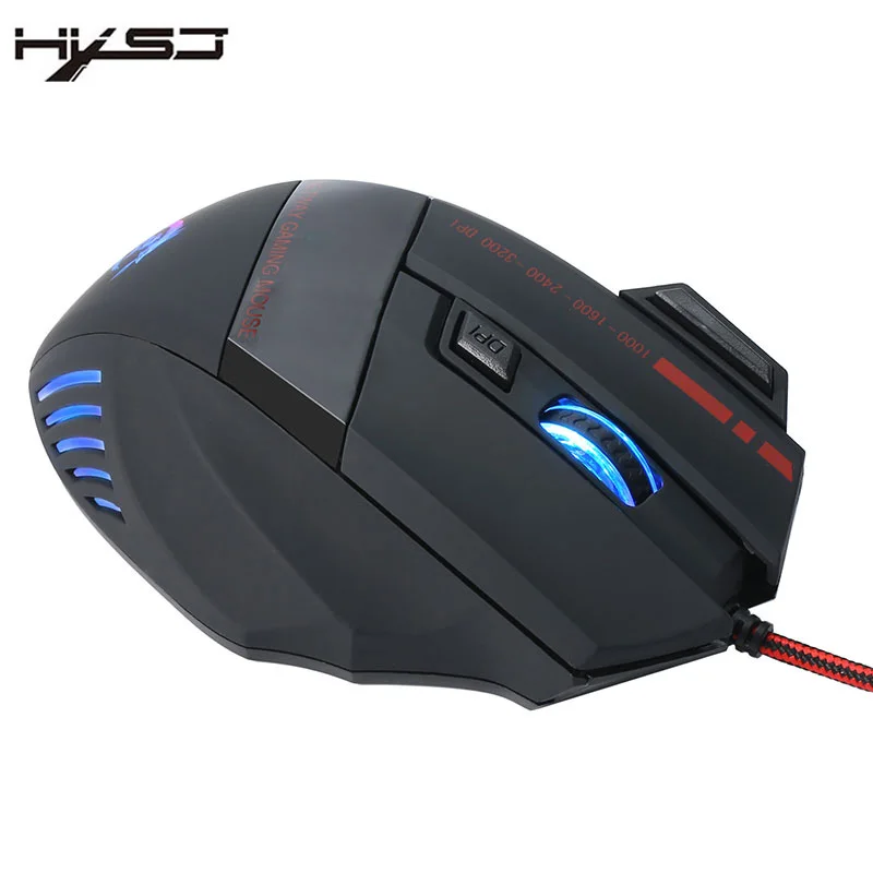 HXSJ Gaming Mouse Регулируемые 3200 ТОЧЕК/ДЮЙМ 7 Кнопок Оптический USB Мышки Gamer Красочные