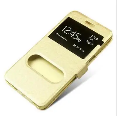 Роскошный Шелк Кожи Pu Кожа Двойной Окно Флип Стенд Для Samsung Galaxy On5 2015 G6000 |