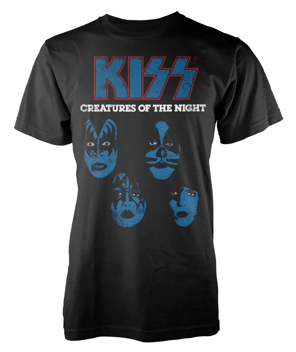 

Kiss 'Creatures of The Night' T-Shirt - NEW & OFFICIAL! Normal Short Sleeve Cotton T Shirts Hot Cheap Men'S