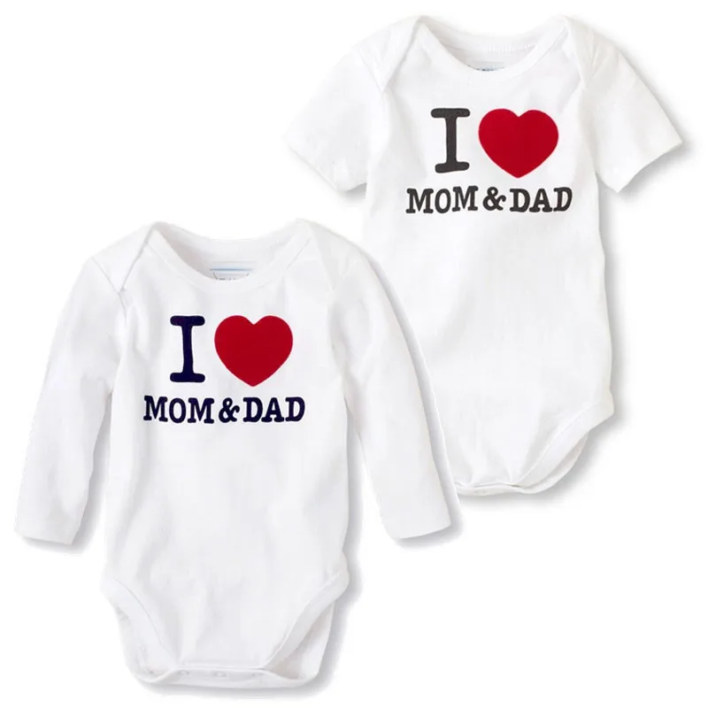 I love MON and DAD/Одежда для маленьких мальчиков комбинезон девочек зимняя одежда