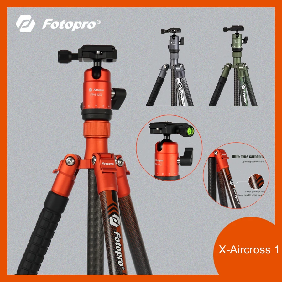 

Легкий штатив Fotopro, профессиональный портативный дорожный штатив из углеродного волокна для камеры, штатив с шаровой головкой для DSLR X-Aircross 1