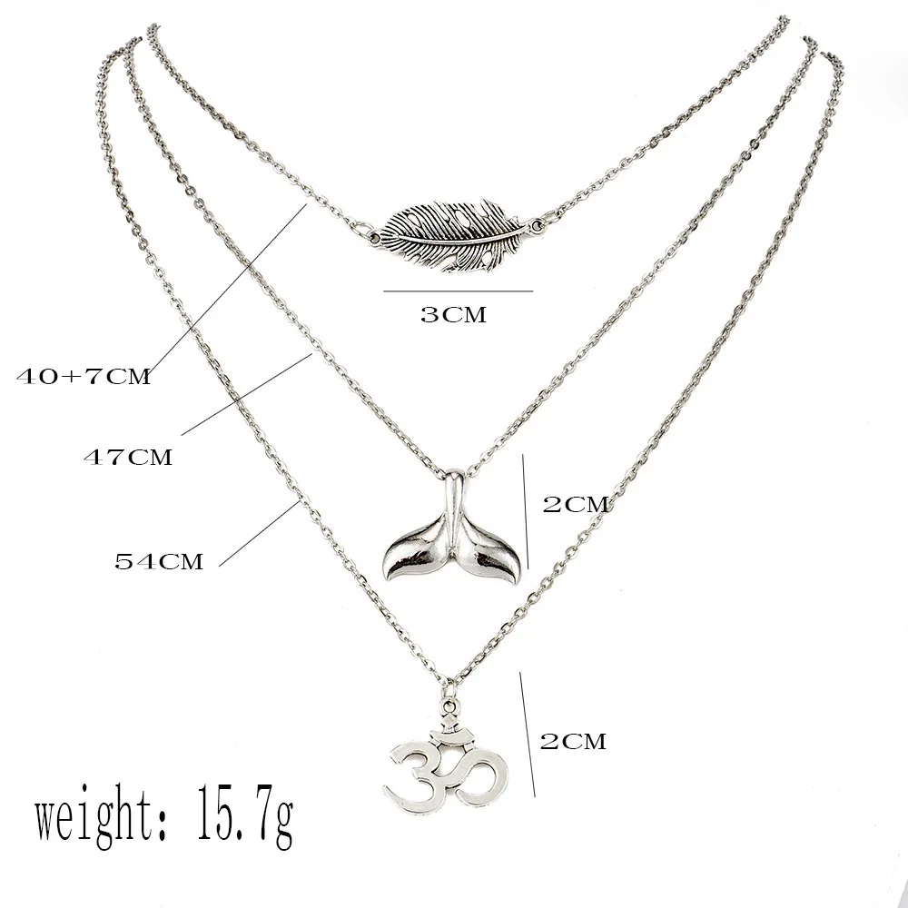 Винтажные многослойные ожерелья FineToo в стиле бохо с изображением китов и