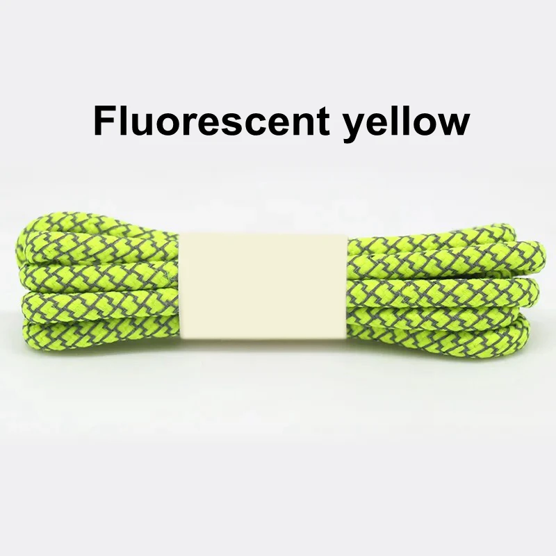 Fluorescent yellow 1 пара 3 м светоотражающие шнурки для обуви круглый кроссовки с шнурками для детей и взрослых Спорт на открытом воздухе шнурки Длина 100 120 140 160 см 19 Цвета - Цвет: Fluorescent yellow