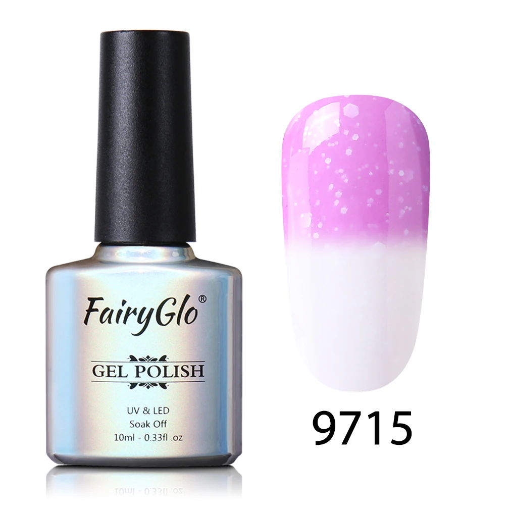 FairyGlo 10 мл Снежный УФ-гель для ногтей меняющий температуру Гель-лак замачиваемый Полупостоянный лак для ногтей DIY Гель-лак - Цвет: 9715
