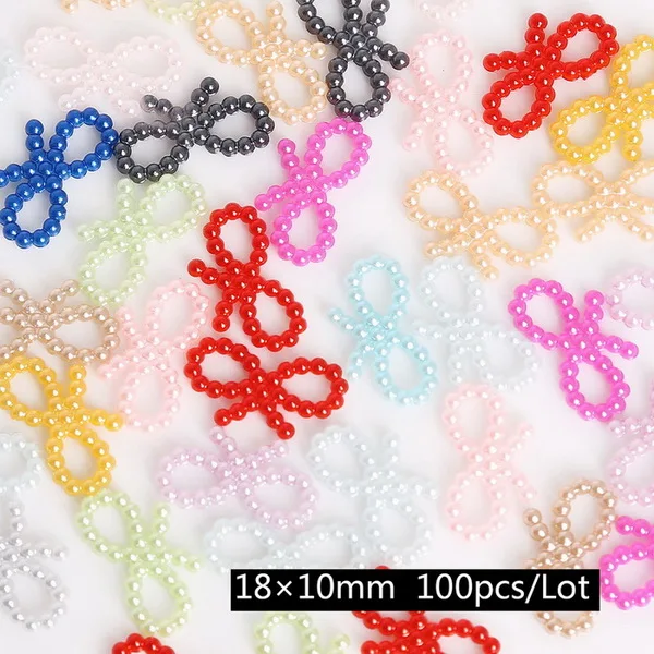 13 18x10mm 100pcs 20-300 шт цветок/Сердце/звезда/лук плоская спина, кабошон имитация пластика ABS жемчужные бусины для рукоделия изготовление одежды украшения - Цвет: 13 18x10mm 100pcs