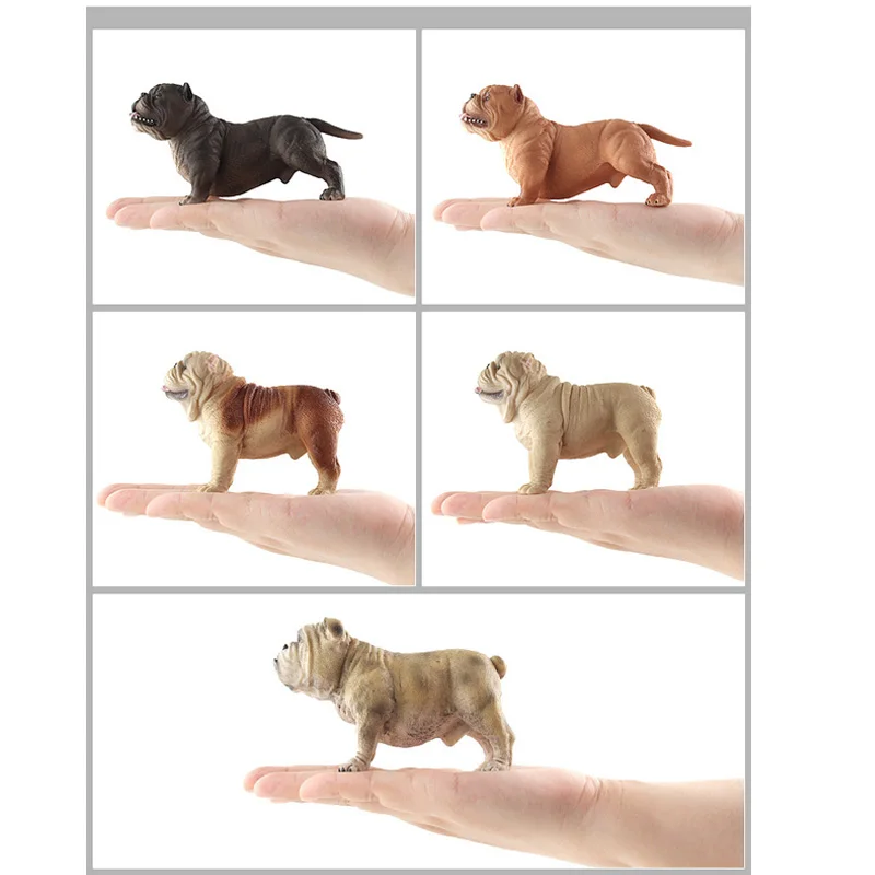 New Hand-made PVC simulation animal French bulldog toy set mini hand puppet boutique ornaments Shar Pei model | Игрушки и хобби