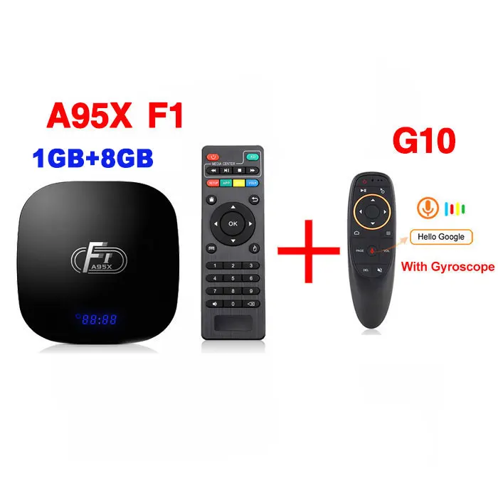1G 8G G10-Gyroscope Приставка A95X F1 Smart tv box Android 8,1 Amlogic S905W 2 Гб ОЗУ 16 Гб ПЗУ 2,4 ГГц WiFi 4K медиаплеер PK X96mini ТВ приставка - Цвет: 1G 8G G10-Gyroscope