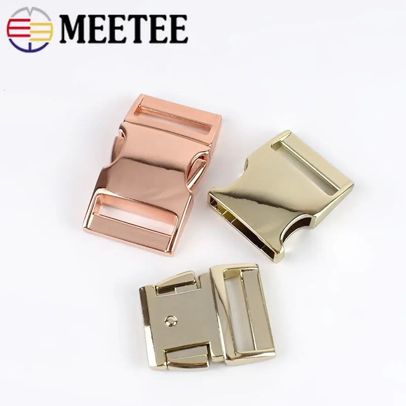 Meetee 10pcs Metal Curved Side Release Buckle for 25mm Webbing Strap Backpack Bag Luggage Hook Belt Buckle DIY Accessories AP518