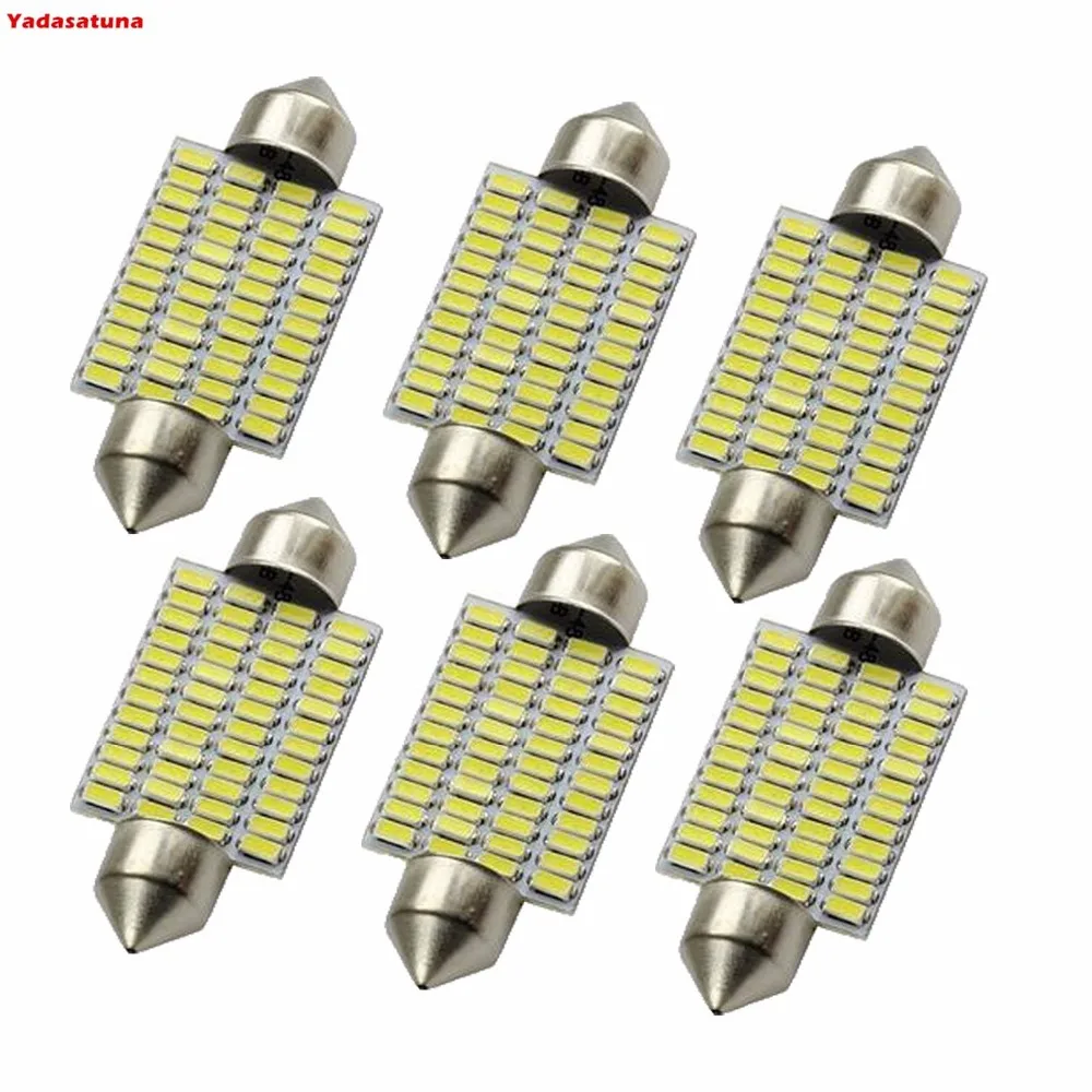 Комплект из 10 ламп Torpedo 48smd 3014 светодиоды луча светильники Smd Super Branca 41 мм 42 мм|lampada
