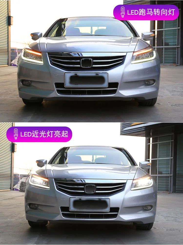 Автомобильный стиль для Honda Accord фары 2008-2013 Red Eye для Accord 8 8th фары светодиодные DRL передние Биксеноновые линзы двойной луч HID