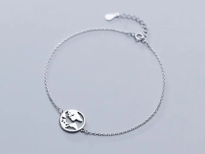 Оригинал INS оригинал. Серебряное ювелирное изделие с картой браслет-цепочка для