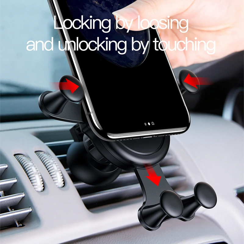 Baeus тяжести автомобильный держатель телефона для iPhone X 8 7 Samsung S8 Air Vent Mount