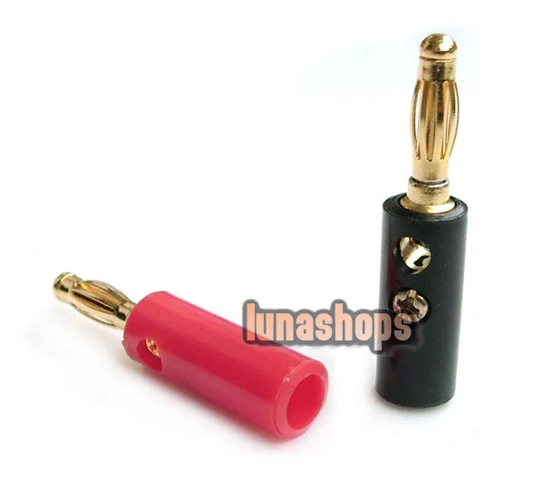 

LN001921 2pcs 24K Gold Plated Banana Male Speaker Plug Audio Adapter