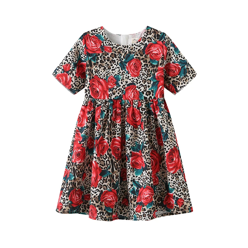Модное праздничное платье для маленьких девочек дизайнерское с леопардовым
