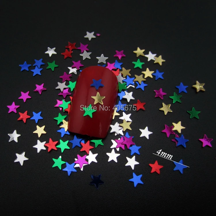 MNS541 смешивать с блестками и нашивкой в виде звезды для девочек диаметр 4 мм дизайн