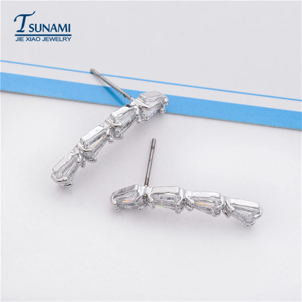 Элегантные модные левая и правая сторона AAA циркон серьги ювелирные для женщин