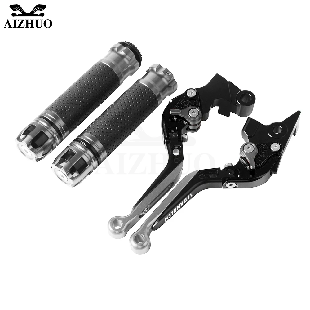 Motorcycle Brake Clutch Lever Extendable+Hand Grips Handlebar For DUCATI Scrambler 400 Scrambler400 2015-2019 2016 2017 2018 | Автомобили