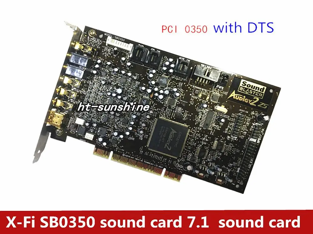 Б/у X-Fi SB0350 звуковая карта 7,1 Звуковая карта музыкальной игры, Протестировано хорошо
