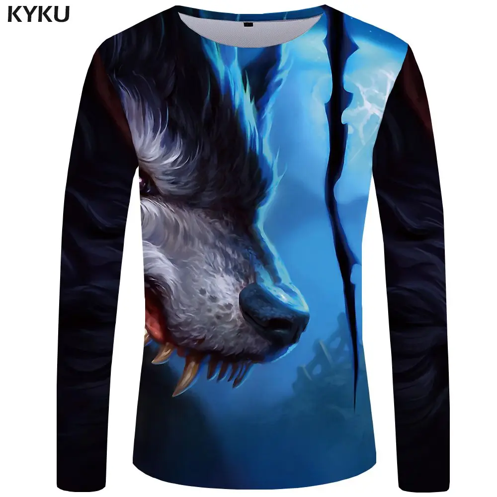 3d t shirt 01 KYKU Tiger футболка мужская с длинным рукавом Футболка животное рок рыба тучка аниме океан 3d футболка классная мужская одежда модная мужская - Цвет: 3d t shirt 01