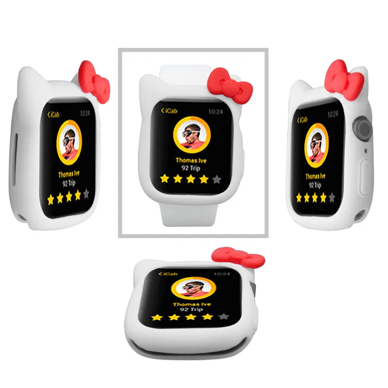 Soft Silicone Cove bumper For Apple Watch 7 6 5 4 41mm 45mm 44/40mm Cute Minnie Protective Case for iWatch 3 38/42mm Accessories