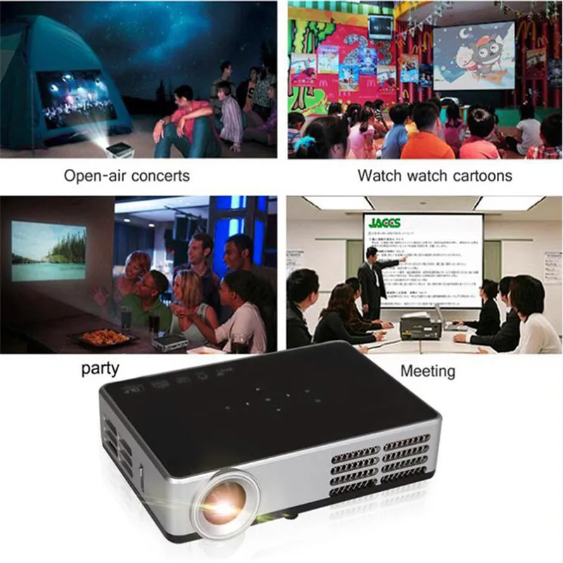 Poner Saund 3000 lumens mini projector Active 3D full HD tv Android wireless dlp wifi protable lcd home theater usb | Электроника