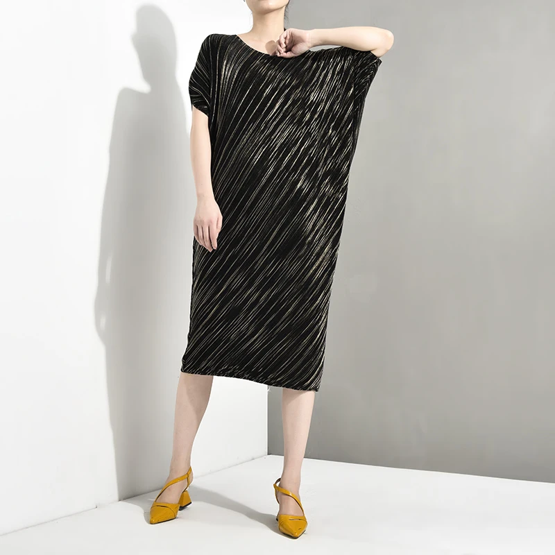 Женская ассиметричная одежда LANMREM летняя плиссированная с рукавами летучая мышь