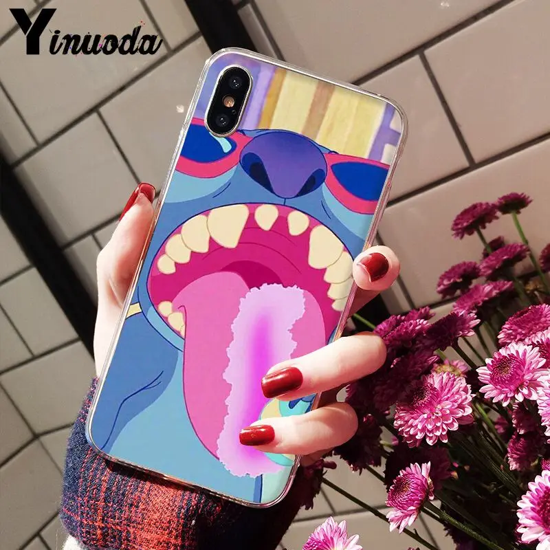 11pro MAX милый Ститч умный чехол прозрачный мягкий для телефона iPhone 5 5Sx 6 7 7plus 8 8Plus X XS