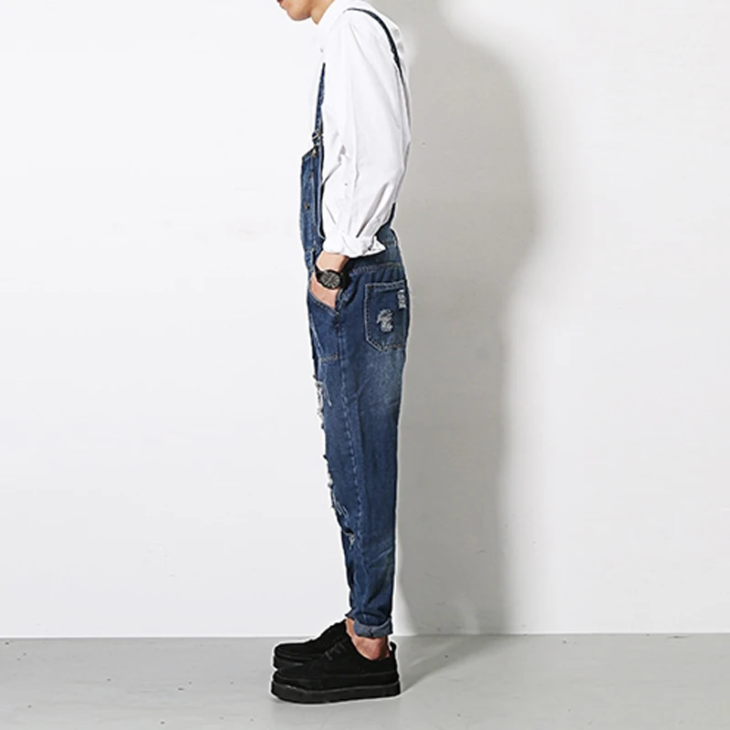 Мужская Мода Комбинезоны для девочек Брюки Slim Fit джинсовые штаны Мотобрюки