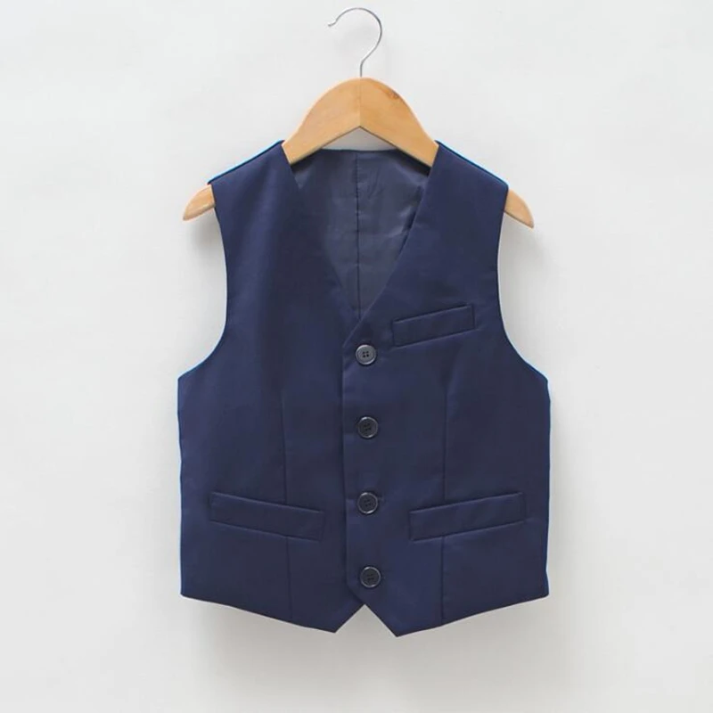 Акция детские жилеты для мальчиков Классическое однотонное официальное платье в