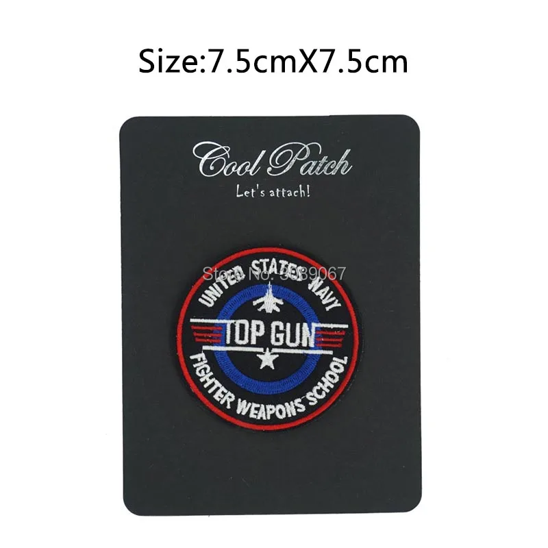 Высококачественная вышитая нашивка с пистолетом 3 дюйма эмблема Тома круиза ТВ