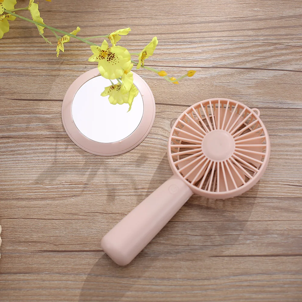 Новое поступление 2018 ручной воздушный вентилятор с зеркалом для макияжа
