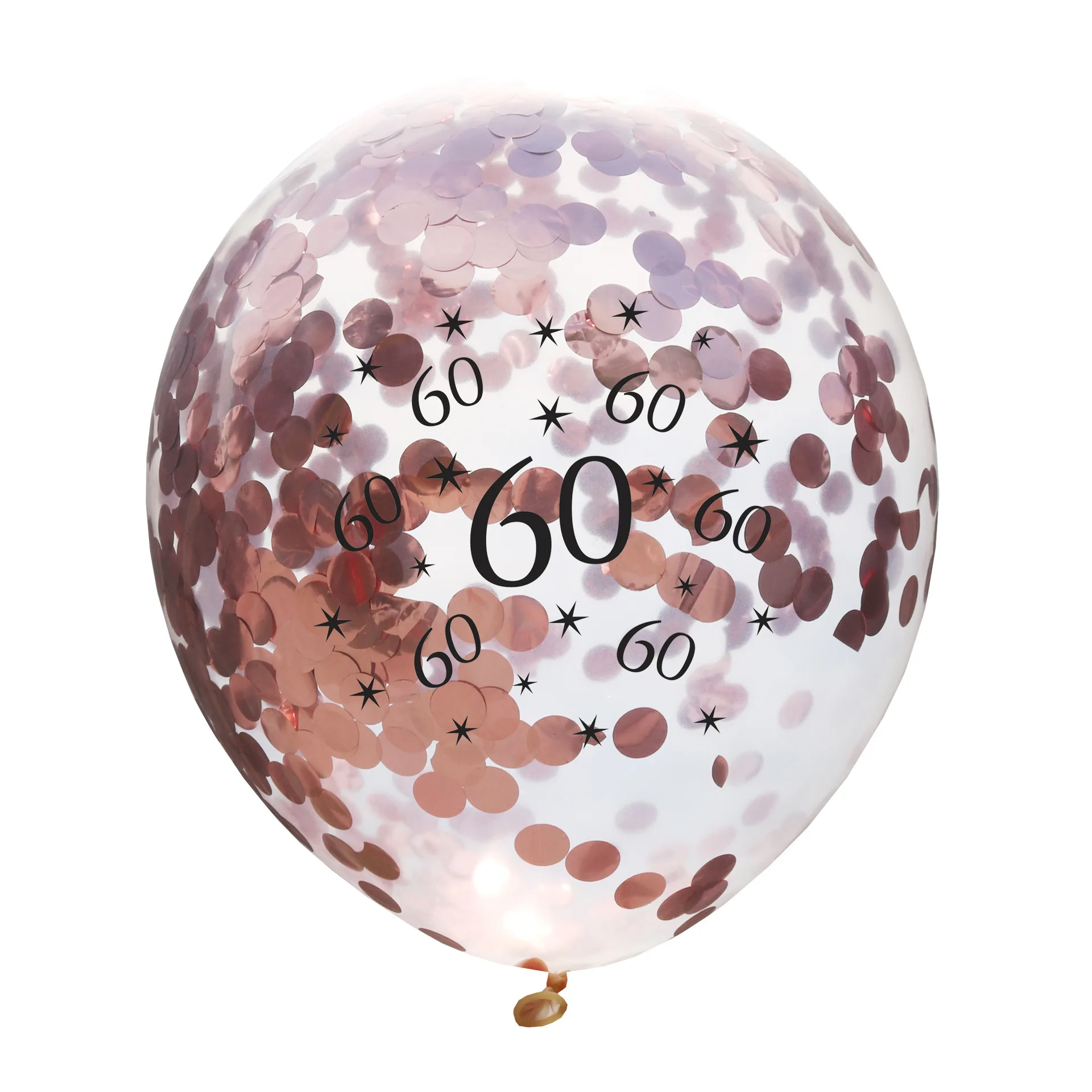 60 rose gold 5 шт. 30th 40th 50th 60th 70th 80th с днем рождения прозрачный конфетти латексные шары юбилей день рождения украшения поставки - Цвет: 60 rose gold