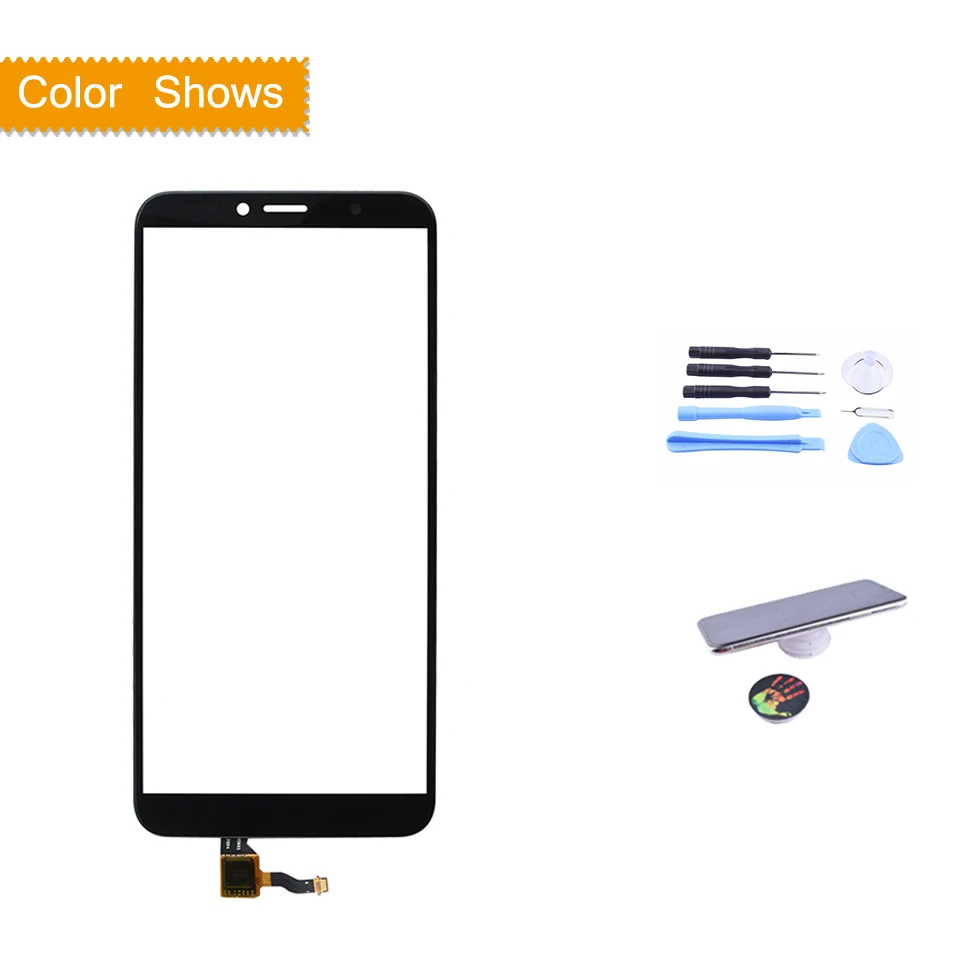 black with gift Сенсорный экран для huawei Y6 PRIME ATU-L31 сенсорный экран Y6 Сенсорная панель дигитайзер Переднее стекло Внешний объектив 5,7" - Цвет: black with gift