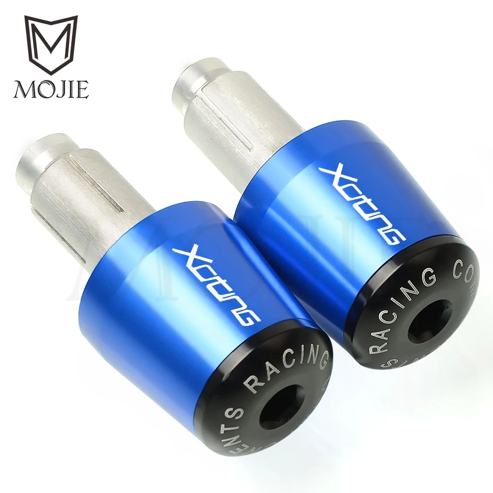 Blue Аксессуары для мотоциклов 7/" Руль ручками рукоятка конец Кепки для KYMCO XCITING 250 300 350 400 400S 500 ручки - Цвет: Blue