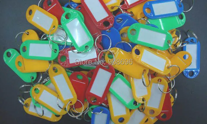 100 шт. Пластик кольцо для ключей идентификационные метки визитной карточки