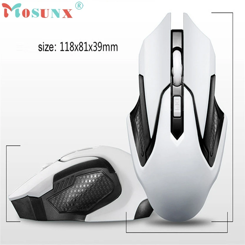 Mosunx Белый 2 4 ГГц беспроводной 4D игровой приемник usb-мыши Pro Gamer для портативных ПК