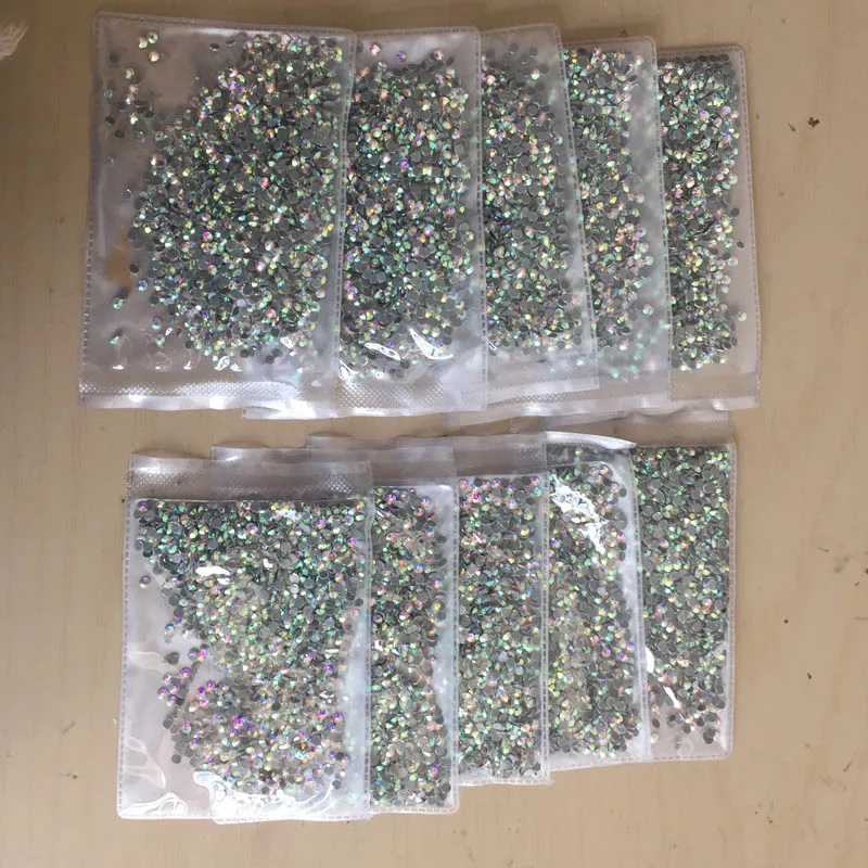 10 пакетов/партия стразы с плоской задней стороной|crystal ab|hot fix rhinestonestrass rhinestone |