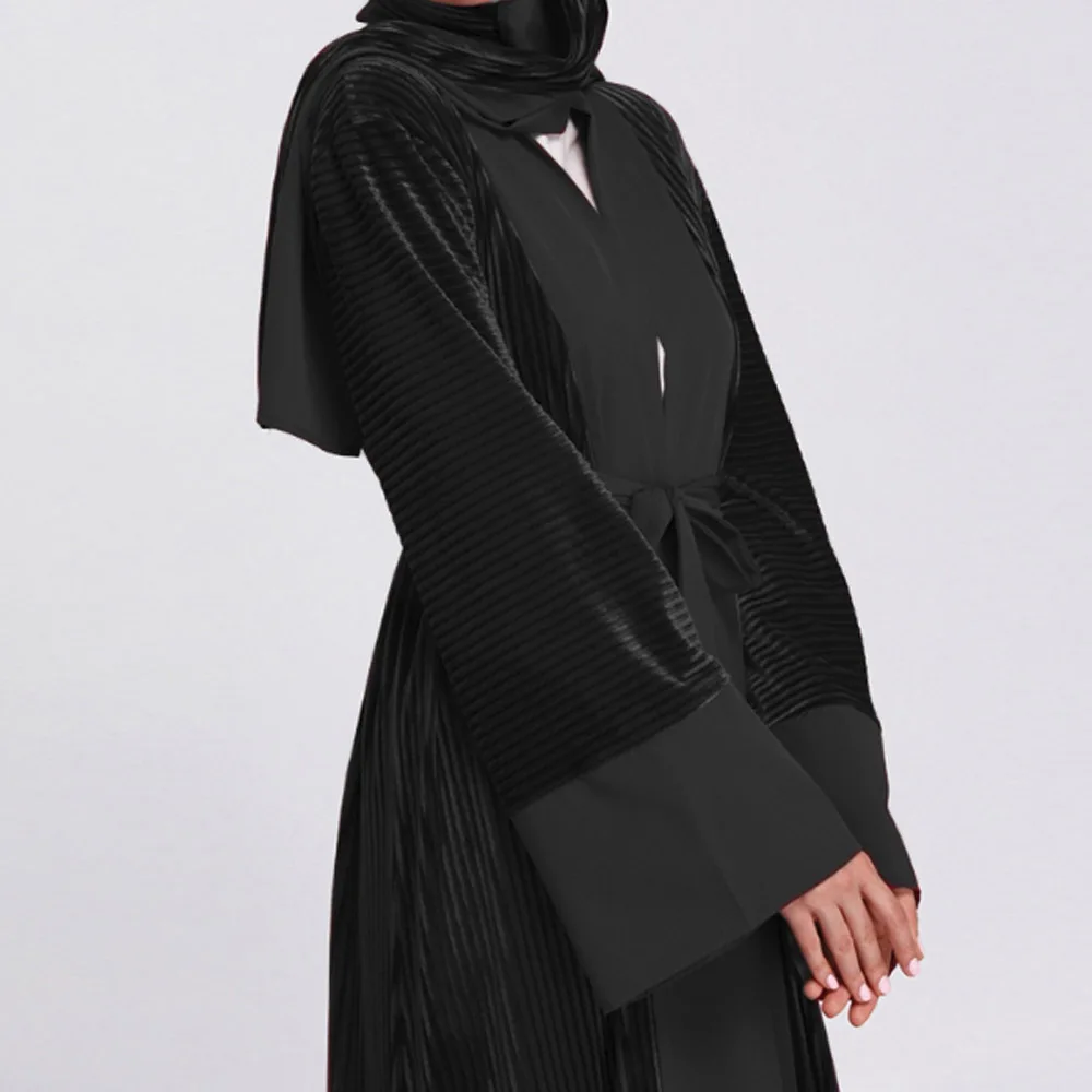Женское платье Кафтан Abaya черное свободное мусульманское кимоно большого