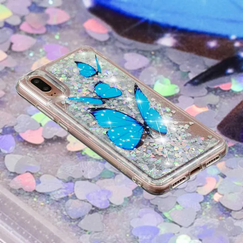 Case For Huawei P20 Pro Glitter Dynamic Flamingo Liquid Quicksand Cover Mate 20 Honor 10 9 Lite Y6 2018 Cases |