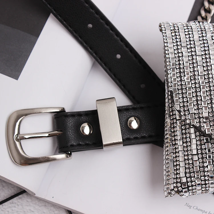 Luxury Designer Fanny Pack Rhinestone Women Waist Bag Money Phone Pouch Fashion Lady Belt Bag Purses Chain Shoulder Bag