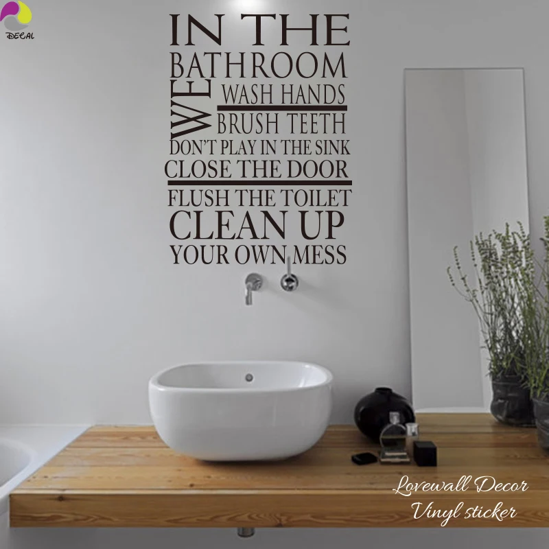 Настенные Стикеры для ванной комнаты большой размер моющаяся ручная щетка