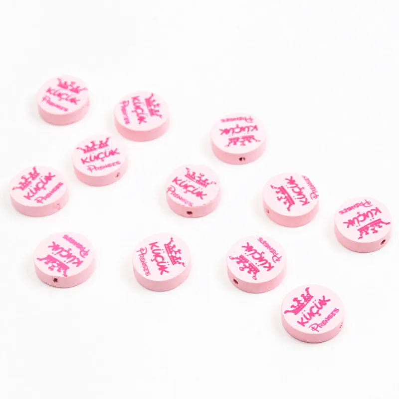 20 штук Милая розовая Корона стили разделитель для бисера деревянные бусины мм