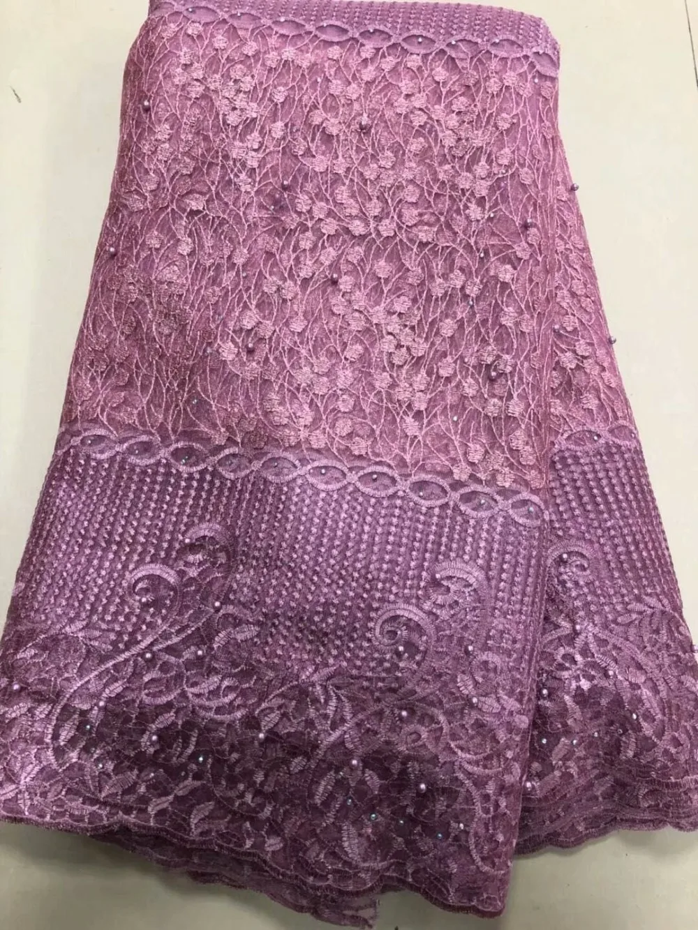 High-end fashionable Nigerian Laces Fabrics High Quality African handcut Beads Fabric Wedding French Tulle Lace Royal blue | Дом и сад