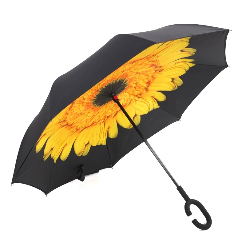 Ветрозащитный Зонт с обратной стороны двухслойный перевернутый зонт