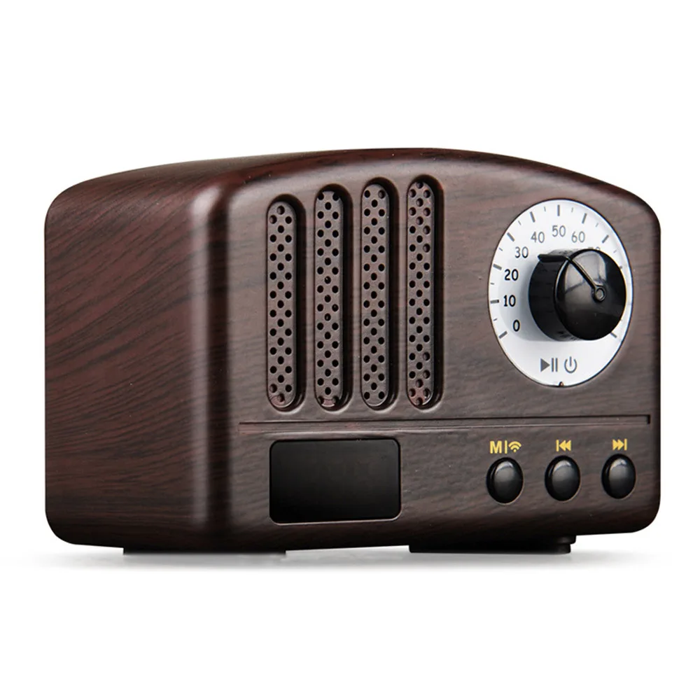 Мини ретро Bluetooth динамик FM радио микрофон Портативный громкой связи открытый беспроводной Bluetooth динамик Mp3 плеер сабвуфер стерео спиа