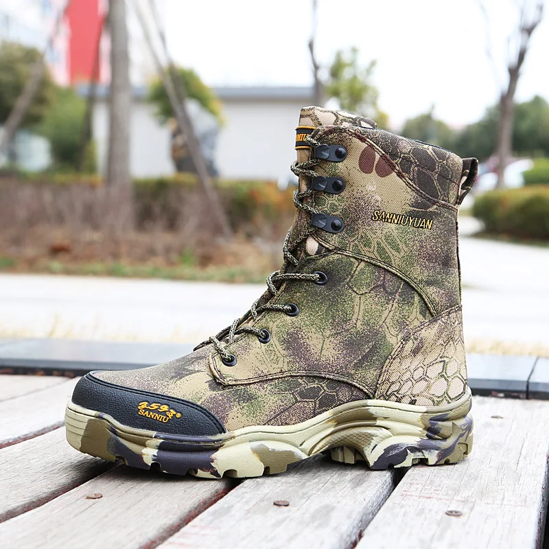 Tactical Hunting Anti-wear Boots Bionics Camouflage High Tube Fishing Outdoors Mountaineering Camping Climbing Non-slip Shoes