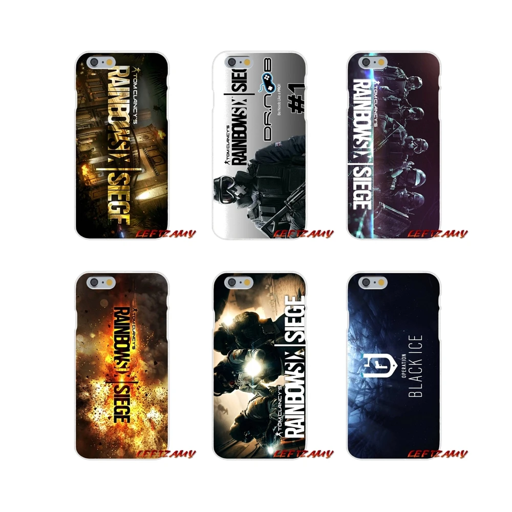 Прозрачные мягкие чехлы для iPhone X XR XS MAX 4 4S 5 5S 5C SE 6 6S 7 8 Plus ipod touch Rainbow Six Siege Operation Black