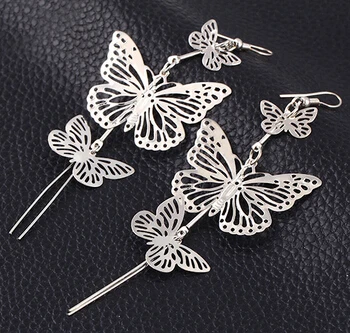 Женские сережки-бабочки MissCyCy сережки из цинкового сплава в виде массивной полой