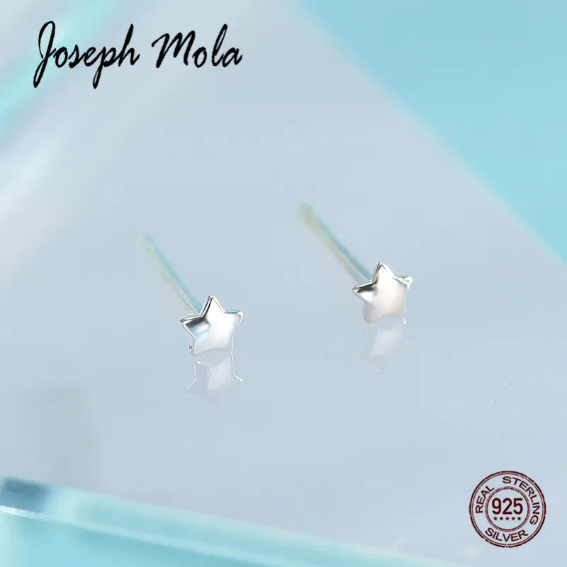 Joseph Mola 925 пробы Серебряный минималистичный маленький Гладкий треугольник звезда